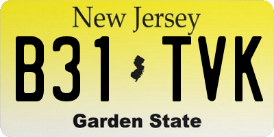 NJ license plate B31TVK