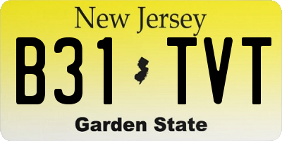 NJ license plate B31TVT