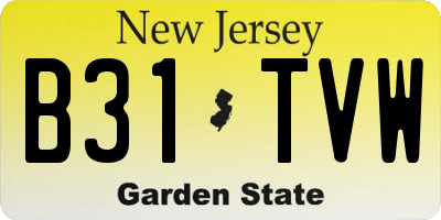 NJ license plate B31TVW