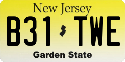 NJ license plate B31TWE