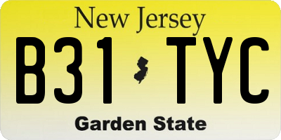 NJ license plate B31TYC
