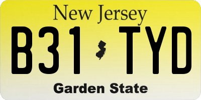 NJ license plate B31TYD