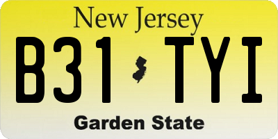 NJ license plate B31TYI