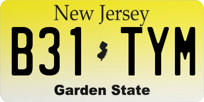 NJ license plate B31TYM