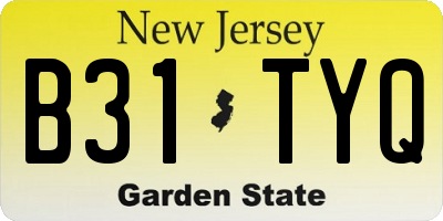 NJ license plate B31TYQ