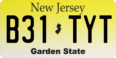 NJ license plate B31TYT