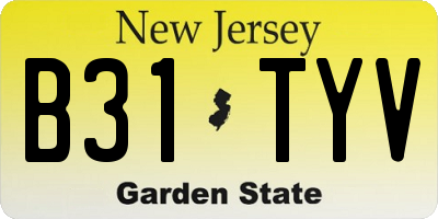 NJ license plate B31TYV