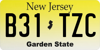 NJ license plate B31TZC