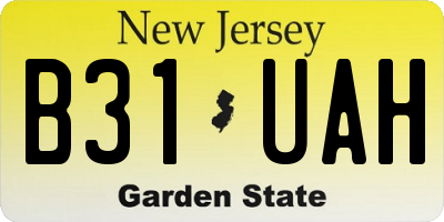 NJ license plate B31UAH