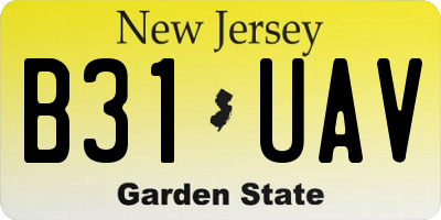 NJ license plate B31UAV