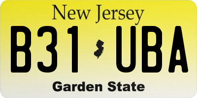 NJ license plate B31UBA