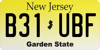 NJ license plate B31UBF