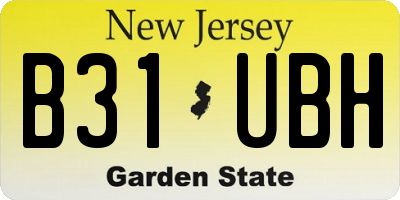 NJ license plate B31UBH