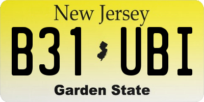 NJ license plate B31UBI
