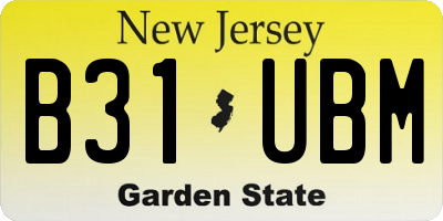 NJ license plate B31UBM