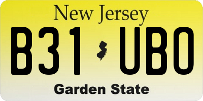 NJ license plate B31UBO