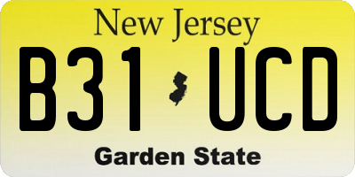 NJ license plate B31UCD