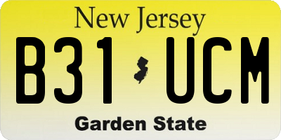 NJ license plate B31UCM