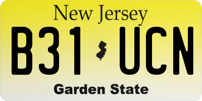 NJ license plate B31UCN