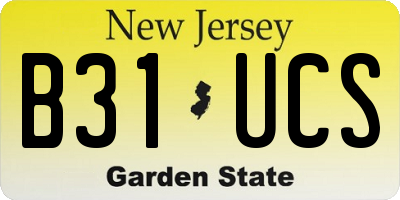 NJ license plate B31UCS