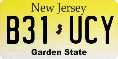 NJ license plate B31UCY
