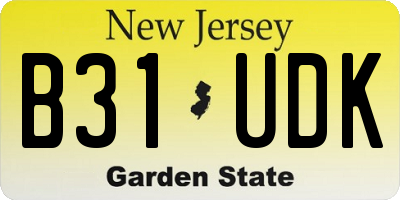 NJ license plate B31UDK