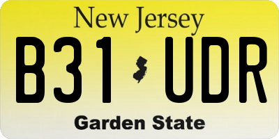 NJ license plate B31UDR
