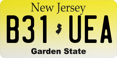 NJ license plate B31UEA
