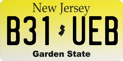 NJ license plate B31UEB