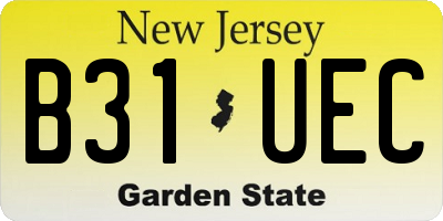 NJ license plate B31UEC