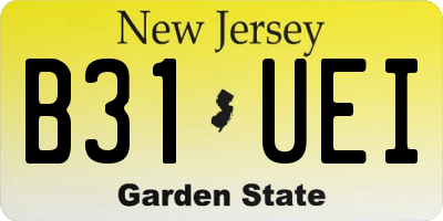 NJ license plate B31UEI
