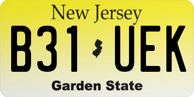 NJ license plate B31UEK