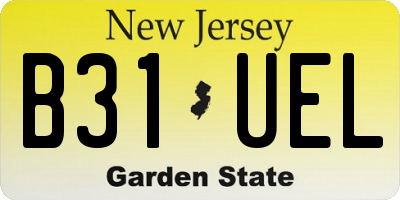 NJ license plate B31UEL