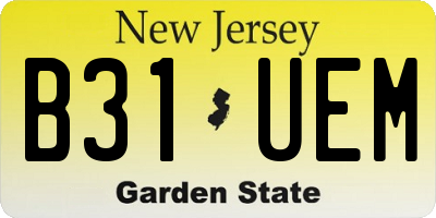 NJ license plate B31UEM