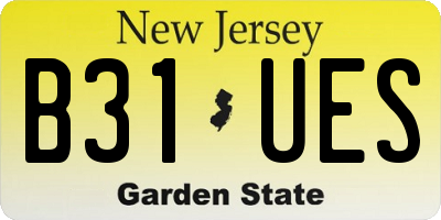 NJ license plate B31UES