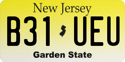 NJ license plate B31UEU