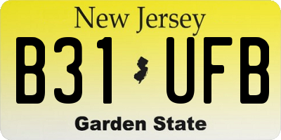 NJ license plate B31UFB