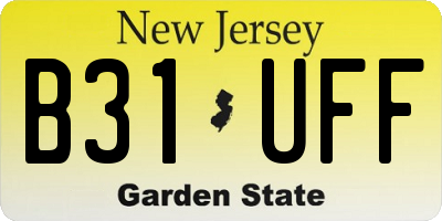 NJ license plate B31UFF