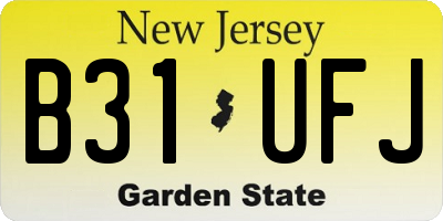 NJ license plate B31UFJ