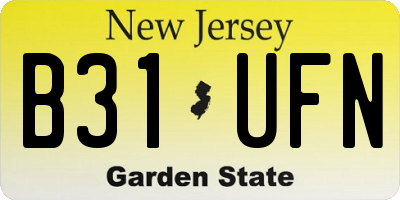 NJ license plate B31UFN