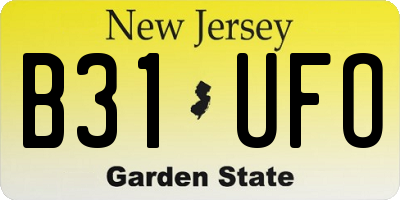 NJ license plate B31UFO