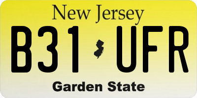 NJ license plate B31UFR