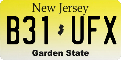 NJ license plate B31UFX
