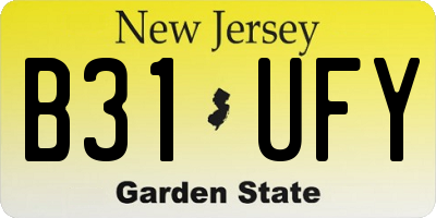 NJ license plate B31UFY
