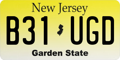 NJ license plate B31UGD