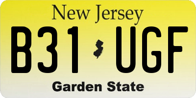 NJ license plate B31UGF