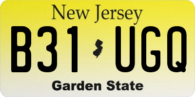 NJ license plate B31UGQ