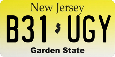 NJ license plate B31UGY
