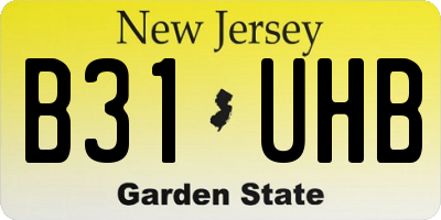 NJ license plate B31UHB