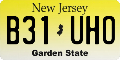 NJ license plate B31UHO